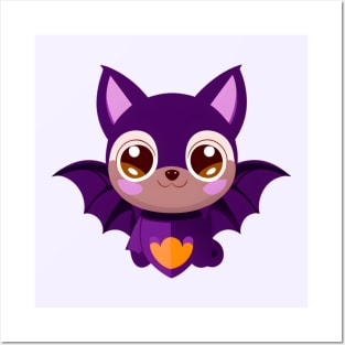 Cute Funny Bat - Halloween Posters and Art